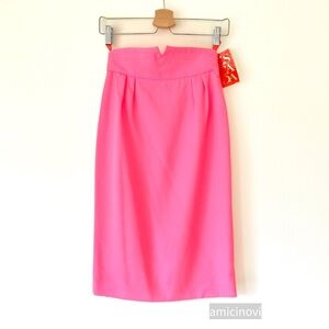 vintage Escada bright pink Rock wool pencil skirt